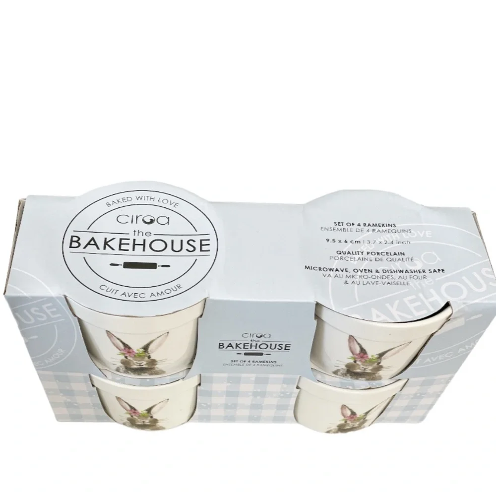 NEW BakeHouse BUNNY Double Sided Ramekin Set/4 🐰🥕🐰